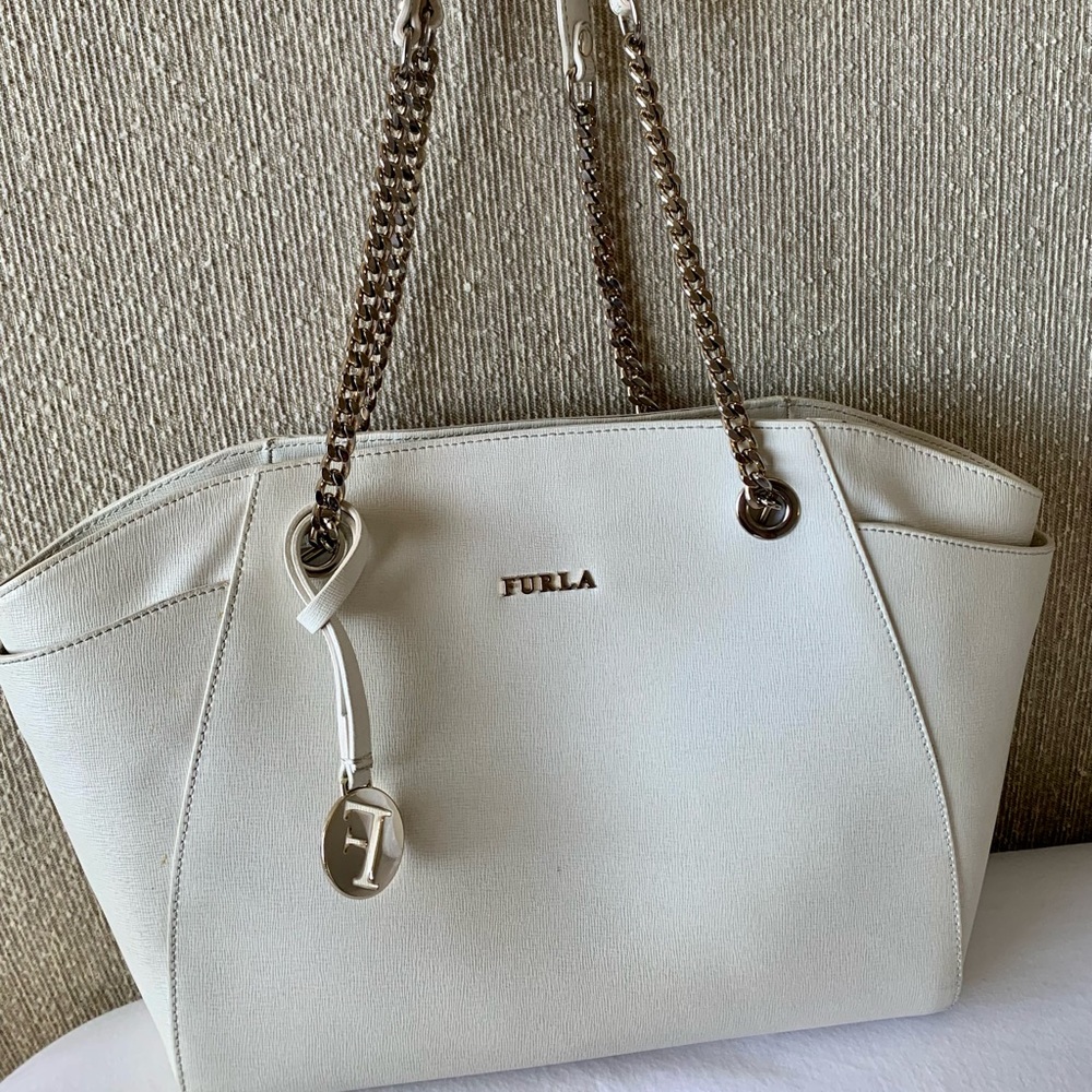 Furla White Leather Shoulder Bag